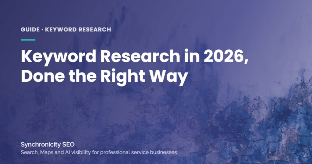 Keyword research process for professional service businesses in 2026