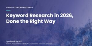 Keyword research process for professional service businesses in 2026